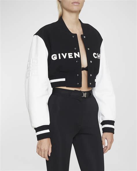 givenchy crop jacket|givenchy varsity coat.